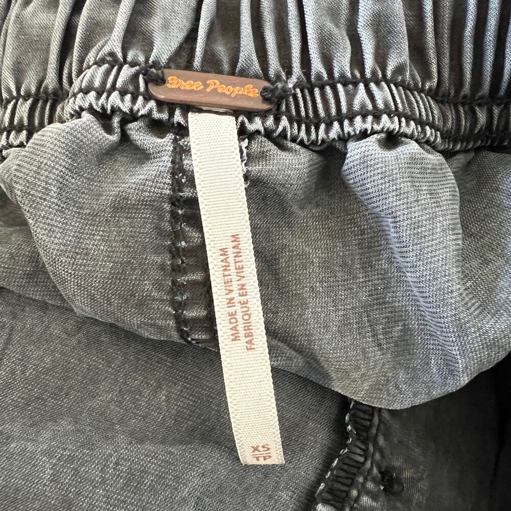 Free People Sylvie Barrel Pants Women's Size XS Gray Mid-Rise Relaxed Crinkly - Picture 9 of 11